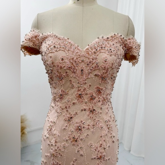 Gown size 6 (M) Pink fairy tube top back strap slim fit tulle fishtail dress - Picture 3 of 5